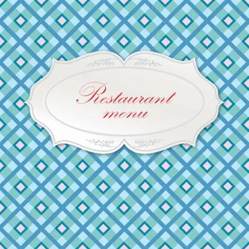 Oval frame. Seamless tartan pattern Square geometric background Stock Illustration