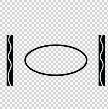 Oval Frame With Wavy Lines Stock Illustration