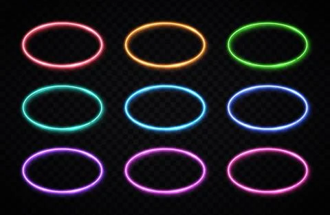 Oval frames collection. Circle chrome background. Stock Illustration