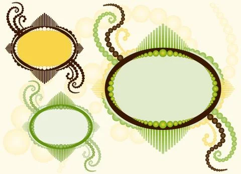 Oval frames with flourishes Stockillustratie
