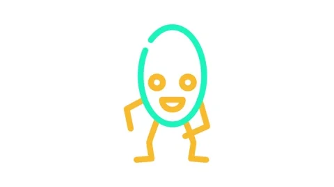 Oval geometric shape character color icon animation Stock Footage 327273287