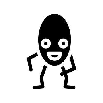 Oval geometric shape character glyph icon vector illustration 库存插图