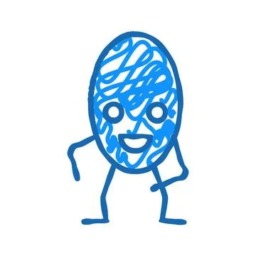 Oval geometric shape character icon doodle illustration 库存插图