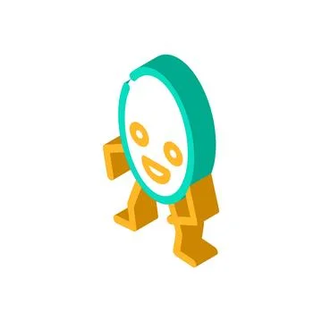 Oval geometric shape character isometric icon vector illustration 库存插图