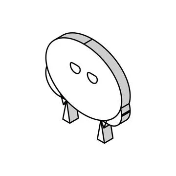 Oval geometric shape character isometric icon vector illustration Stock Illustration
