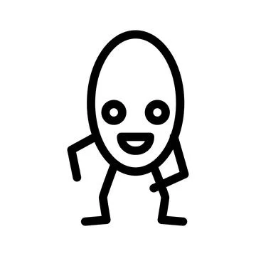 Oval geometric shape character line icon vector illustration 库存插图