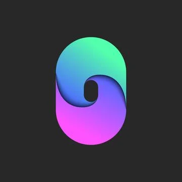 Oval geometric shape logo or letter O design mockup, zero 0 number concept .. Stock Illustration