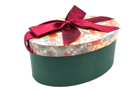 Oval gift box Stock Photos
