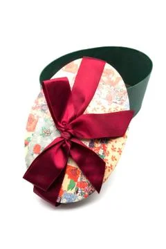 Oval gift box Stock Photos