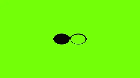 Oval glasses icon animation Stock Footage 157071589