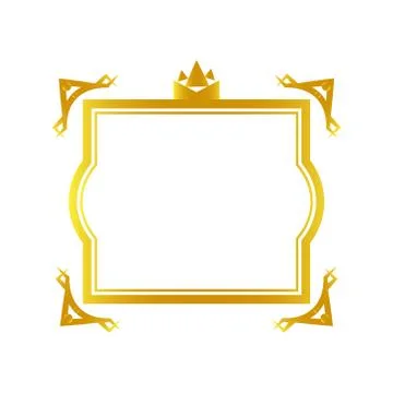 Oval gold frame decoration design template vector isolated on white backgroun Illustrazione stock
