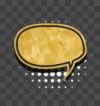 Oval gold sparkle comic text bubble Stock Illustration