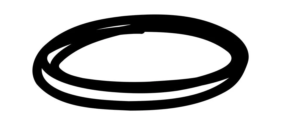 Oval hand drawn shapes. Doodle highlighter handwritten circle. Vector rough Stock Illustration