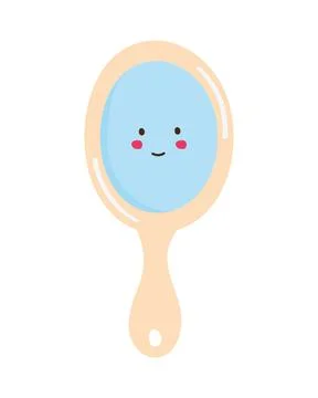 Oval hand mirror Stock Illustration