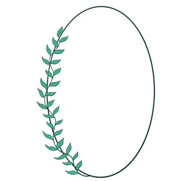 Oval hardwood rustic frame Stock Illustration