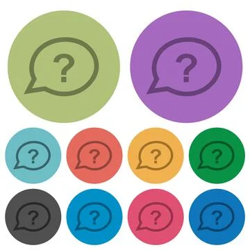 Oval help chat bubble outline color darker flat icons Illustrazione stock