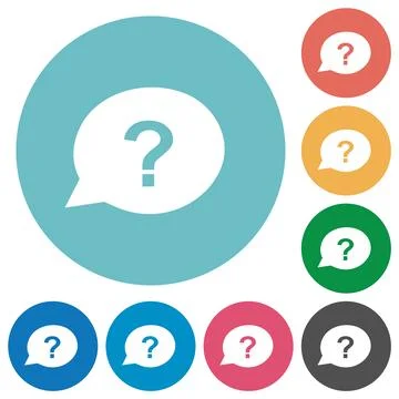 Oval help chat bubble solid flat round icons Stock Illustration