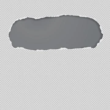 Oval hole composition in squared paper with torn edges and soft shadow is on Stock Illustration
