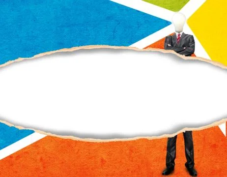 Oval hole ripped in sheets Stock Illustration