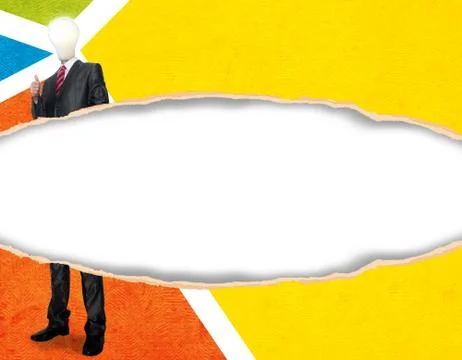 Oval hole ripped in sheets Stock Illustration