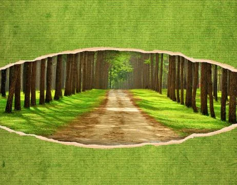 Oval hole ripped in sheets Stock Illustration