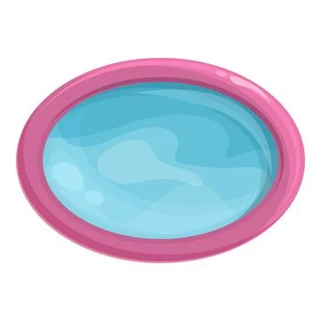 Oval inflatable pool icon cartoon vector. Swim beach Stock Illustration