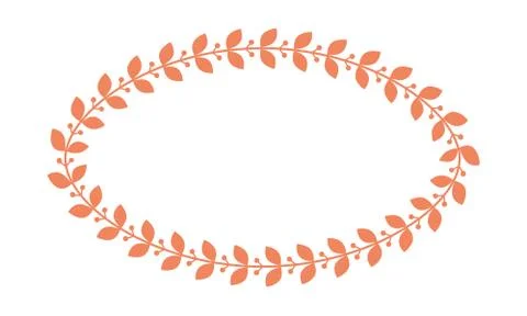 Oval Laurel frame. Wreath border with leaf. Vector illustration. Illustrazione stock