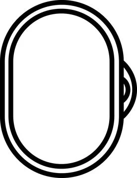 Oval Light Reflector Panel Line Icon Stock Illustration