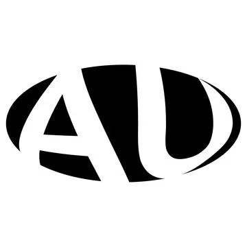 Oval logo double letter A U two letters au ua Stock Illustration