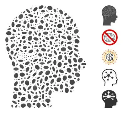 Oval Mosaic Brain Illustrazione stock