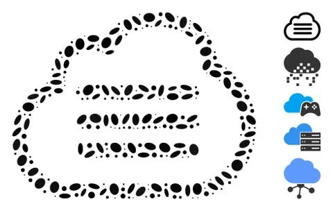 Oval Mosaic Cloud File 스톡 일러스트