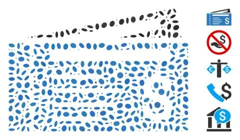 Oval Mosaic Dollar Cheques Stockillustratie
