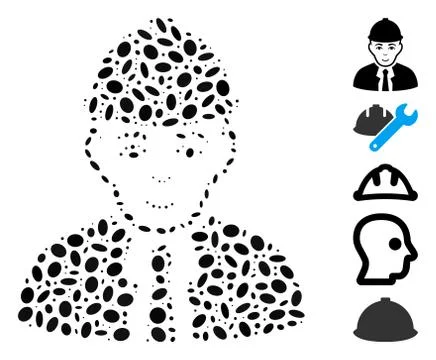 Oval Mosaic Engineer Illustrazione stock