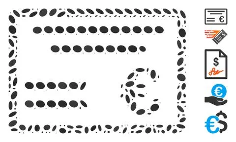 Oval Mosaic Euro Cheque 스톡 일러스트