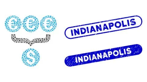 Oval Mosaic Euro Dollar Conversion Aggregator with Textured Indianapolis Stock Illustration