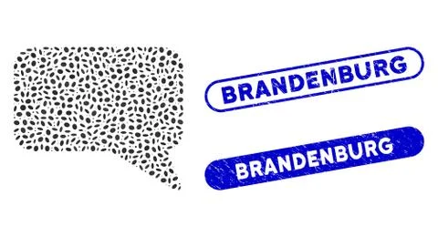 Oval Mosaic Message Cloud with Distress Brandenburg Watermarks Ilustración de archivo