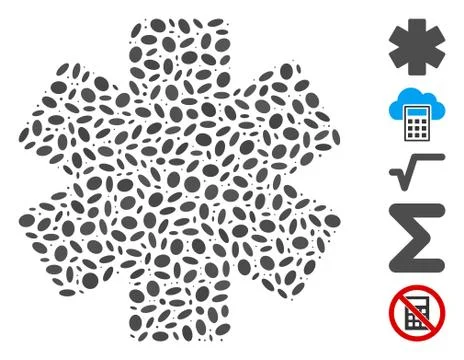 Oval Mosaic Multiply Math Operation Stockillustratie