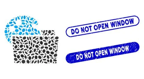 Oval Mosaic Open Palette Folder with Distress Do Not Open Window Stamps Stock Illustration