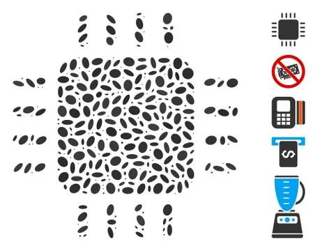 Oval Mosaic Processor Stock Illustration