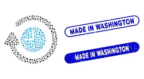 Oval Mosaic Repeat Clock with Distress Made in Washington Watermarks Stock Illustration