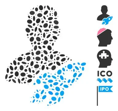 Oval Mosaic Startuper Stock Illustration