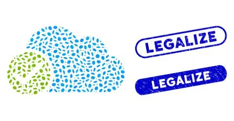 Oval Mosaic Valid Cloud with Scratched Legalize Stamps Illustrazione stock