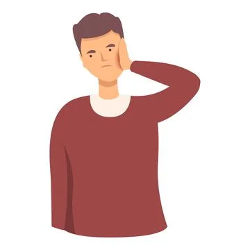 Oval mouth problem icon cartoon vector. Dental toothache Stockillustratie