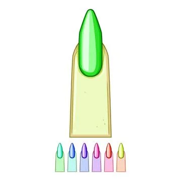 Oval nail shape cartoon vector graphic Stock Illustration