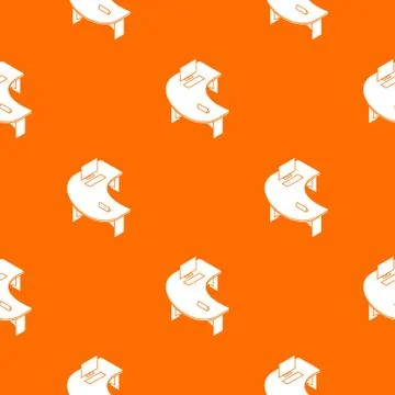 Oval office table pattern vector orange Stock Illustration