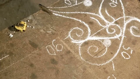 Oval patterns on the table Stock Footage 76391879