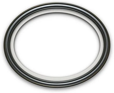 Oval picture frame with metallic border on transparent background Stock Photos
