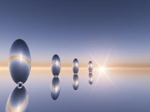Oval pillars on horizon Stock Illustration