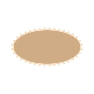 Oval postage stamp icon, flat style Stock Illustration
