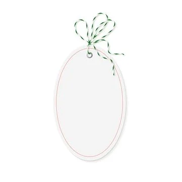 Oval Price Tag with Green String Stock Illustration